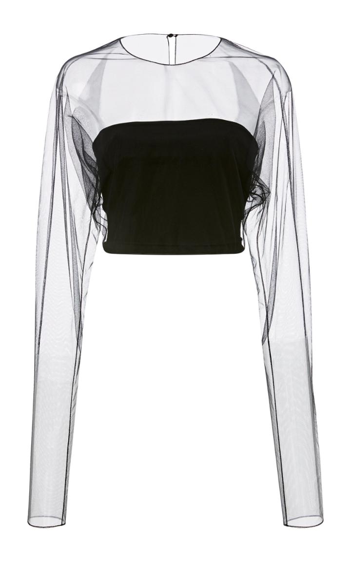 Cushnie Et Ochs Romey Sheer Sleeve Top