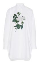 Oscar De La Renta Floral Embroidered Button Front Shirt