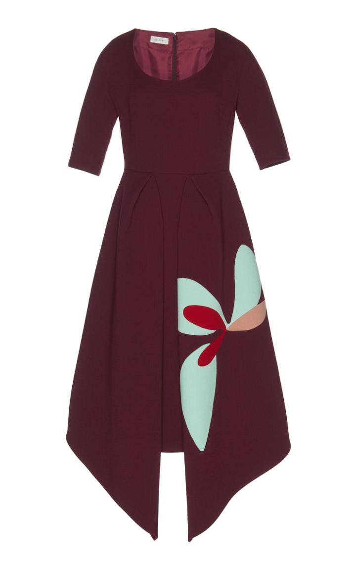 Delpozo Patchwork Crpe Dress