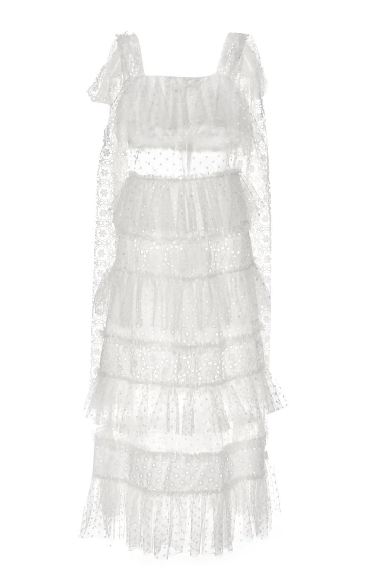Nevenka From Deep Inside You Square Neck Tiered Cotton Dress