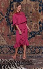 Johanna Ortiz Harlem Renaissance Ruffled Crepe Midi Dress