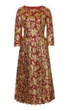 Dolce & Gabbana Pleated Skirt Floral Jacquard Dress