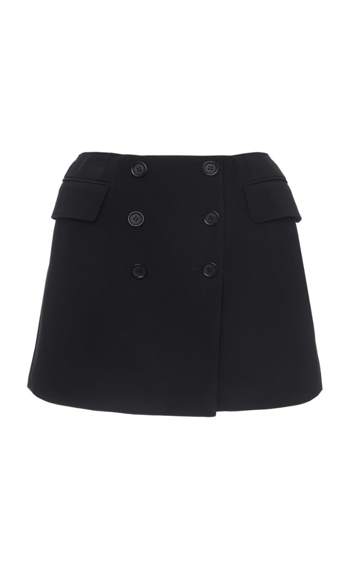 Dolce & Gabbana Button-detailed Wool-blend Mini Skirt