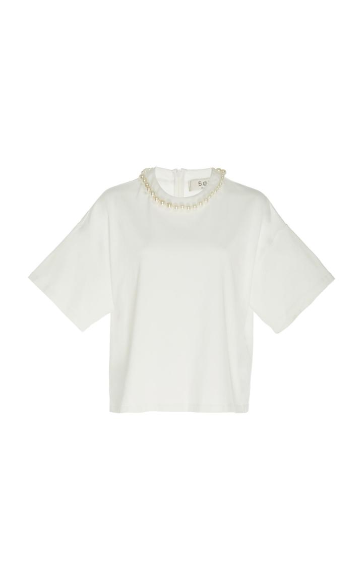 Sea Pearl Embellished T-shirt