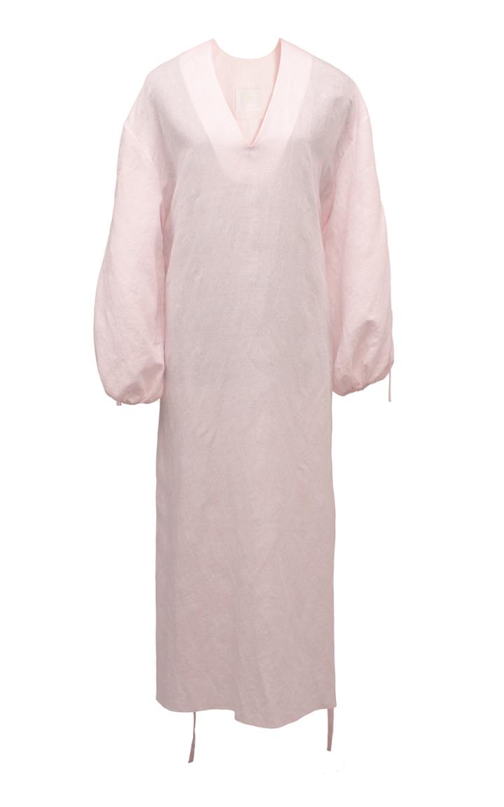 Moda Operandi Lake Studio Tied Sleeve Cotton Midi Dress