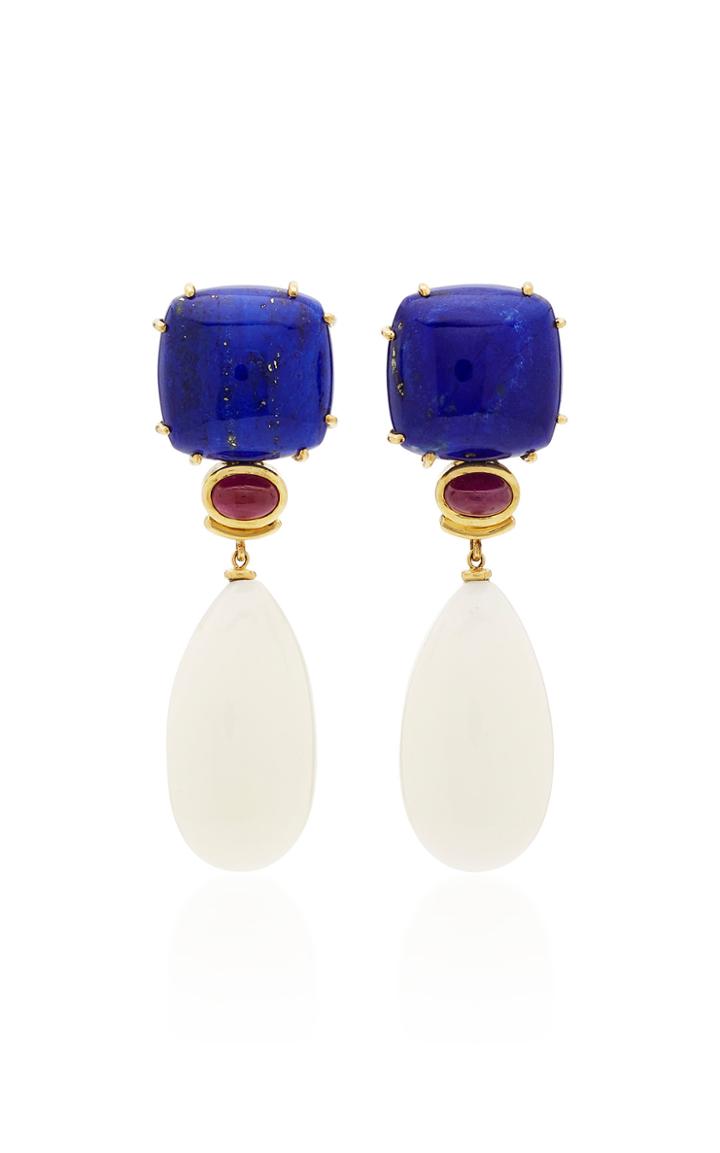 Sorab & Roshi One-of-a-kind Square Cushion Lapis Earrings