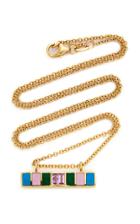 Sig Ward 18k Gold Enamel And Pink Sapphire Necklace