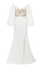 Razan Alazzouni Puff Sleeve Embelished Gown
