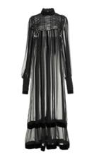 Alberta Ferretti Smocked Silk Dress