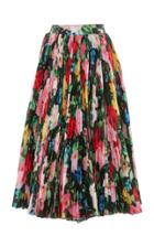 Moda Operandi Richard Quinn High-rise Floral-print Pleated Chiffon Skirt Size: 6