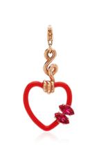 Moda Operandi Bea Bongiasca 9k Rose Gold Red Enamel Heart Charm