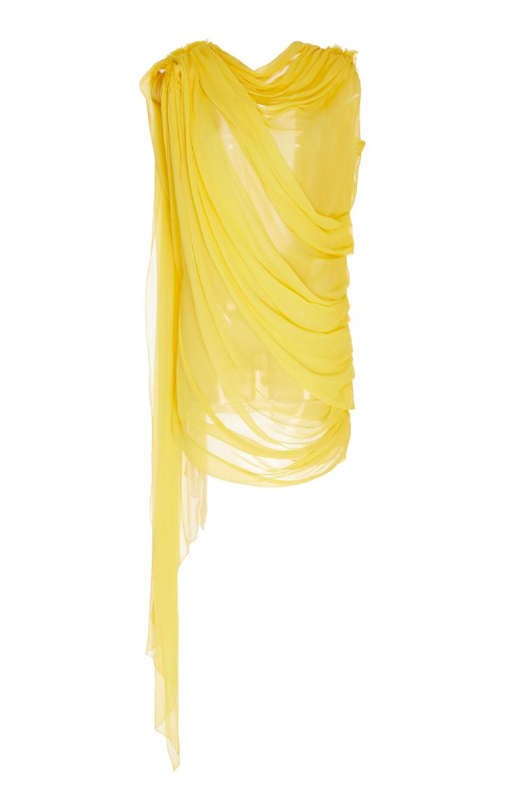 Moda Operandi Oscar De La Renta Draped Silk-chiffon Dress Size: 0