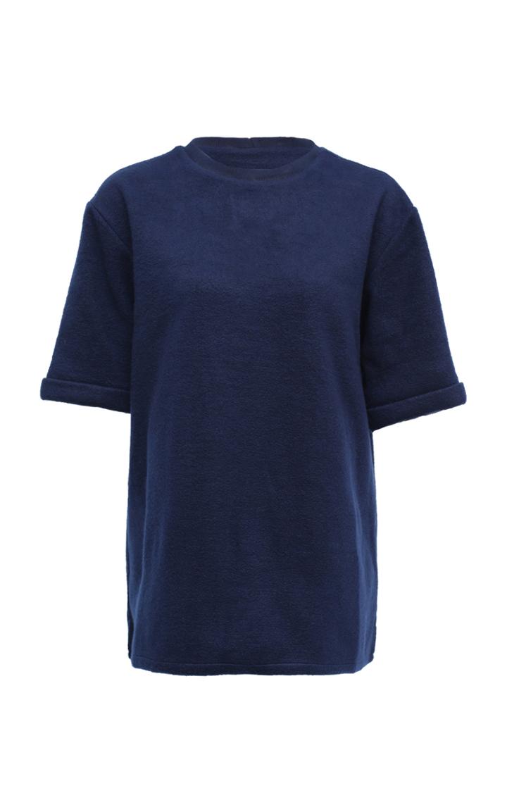 Saptodjojokartiko Navy Blue Short Sleeve Sweatshirt