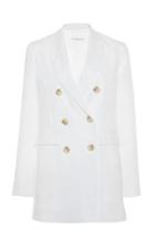 Moda Operandi White Story Bea Z Linen Double-breasted Blazer Size: 8