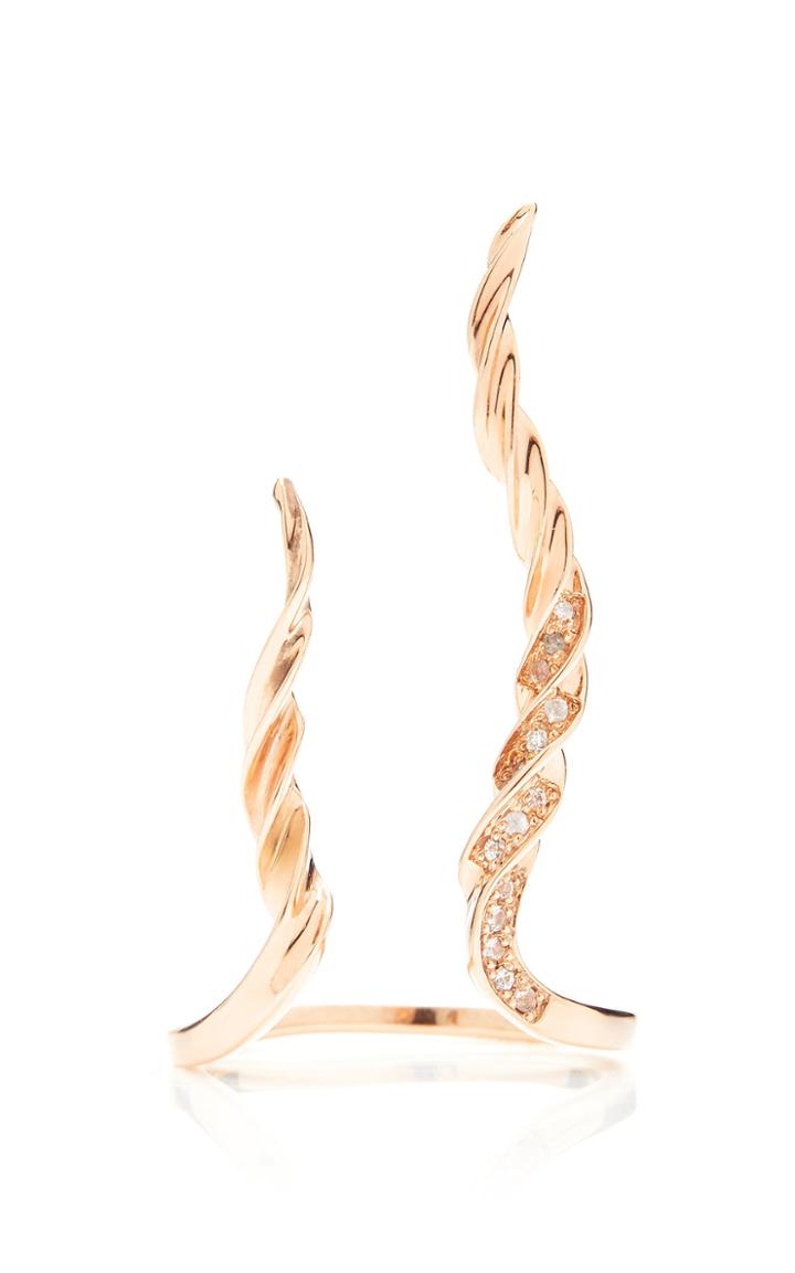 Runa Horns 9k Rose Gold Sapphire Ring