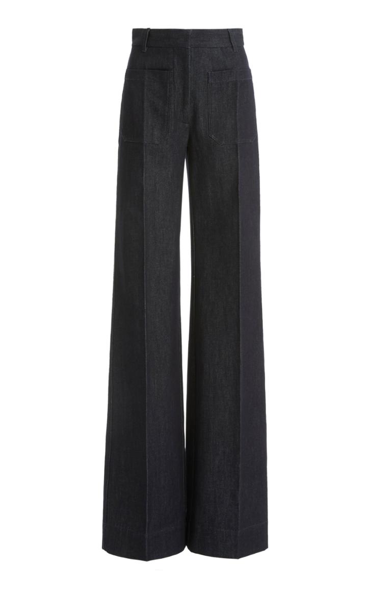 Moda Operandi Victoria Beckham Raw Denim High-rise Flared-leg Jeans