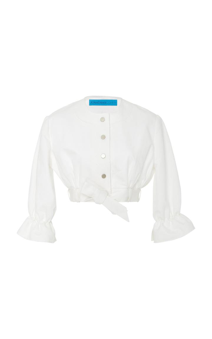 Jonathan Cohen Pleated Sleeve Cropped Jacket