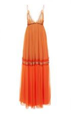 Moda Operandi Alberta Ferretti Chiffon Sleeveless V-neck Tiered Mini Dress Size: 36