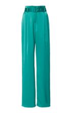 Sally Lapointe High-waist Flared Satin Trousers