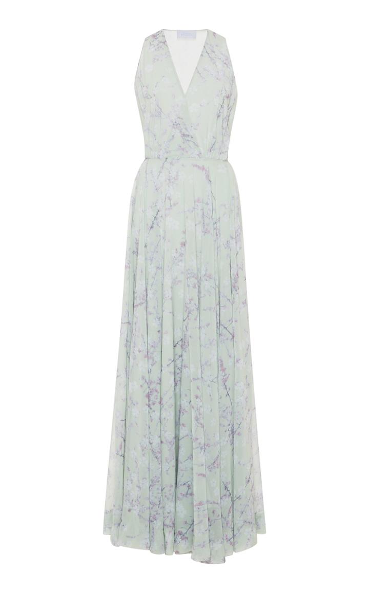 Luisa Beccaria Printed V Neck Dress
