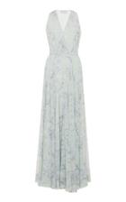 Luisa Beccaria Printed V Neck Dress