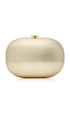 Jeffrey Levinson Elina Satin Champagne Metallic Clutch