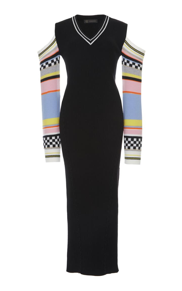 Versace Cold Shoulder Knit Dress
