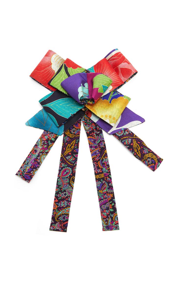 Etro Contrast Floral Silk Scarf