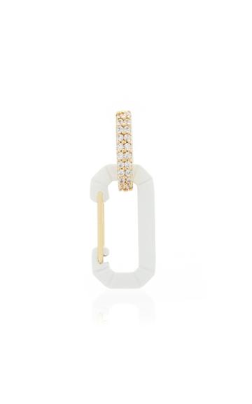 Ee Ra 18k Yellow Gold White Chiara Small Fluo Earring