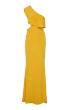 Cushnie Et Ochs Bea Ruffled One Shoulder Silk Crepe Gown