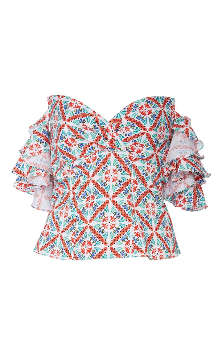 Caroline Constas Louisa Floral Off The Shoulder Top