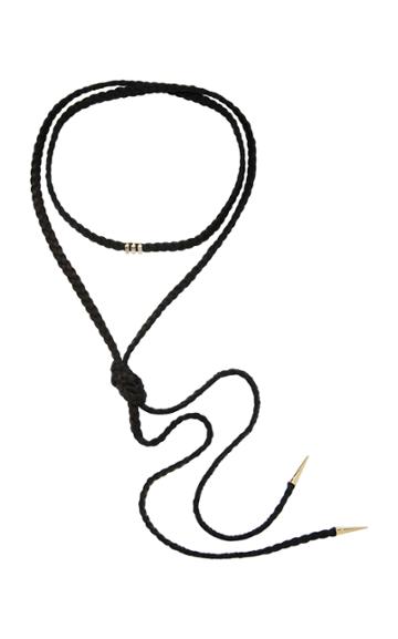 Carbon & Hyde Empire Leather 18k Rose Gold And Diamond Necklace