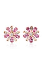 Hueb M'o Exclusive 18k Rose Gold Sapphire And Diamond Earrings