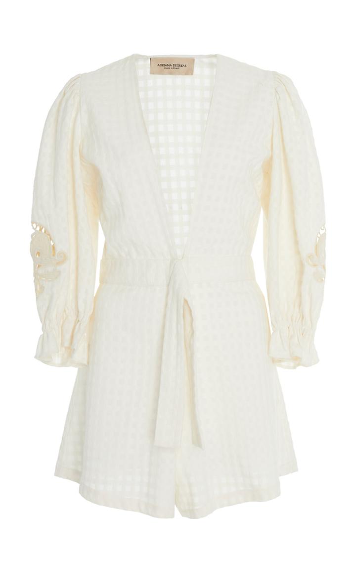 Adriana Degreas Embroidered Long Sleeve Playsuit