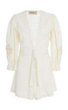 Adriana Degreas Embroidered Long Sleeve Playsuit