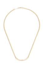 Zoe Chicco 14k Curve Necklace With A Bezel Set Marquis Diamond On Small Curb Chain