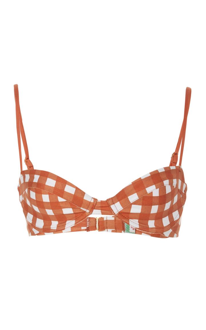 Agua By Agua Bendita Magdalena Gingham Bikini Top