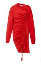 Calvin Luo Long Sleeve Drawstring Ruched Dress