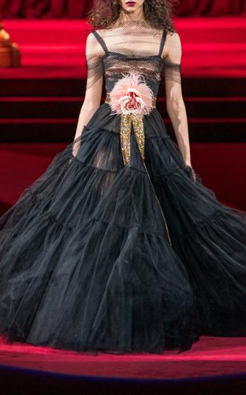 Dolce & Gabbana Netted Overlay A-line Tulle Gown