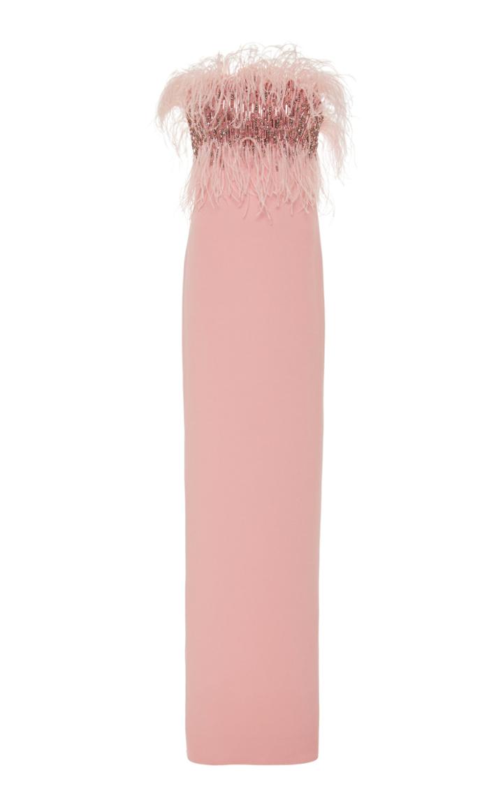 Moda Operandi Pamella Roland Strapless Crystal-embroidered Crepe Dress Size: 2