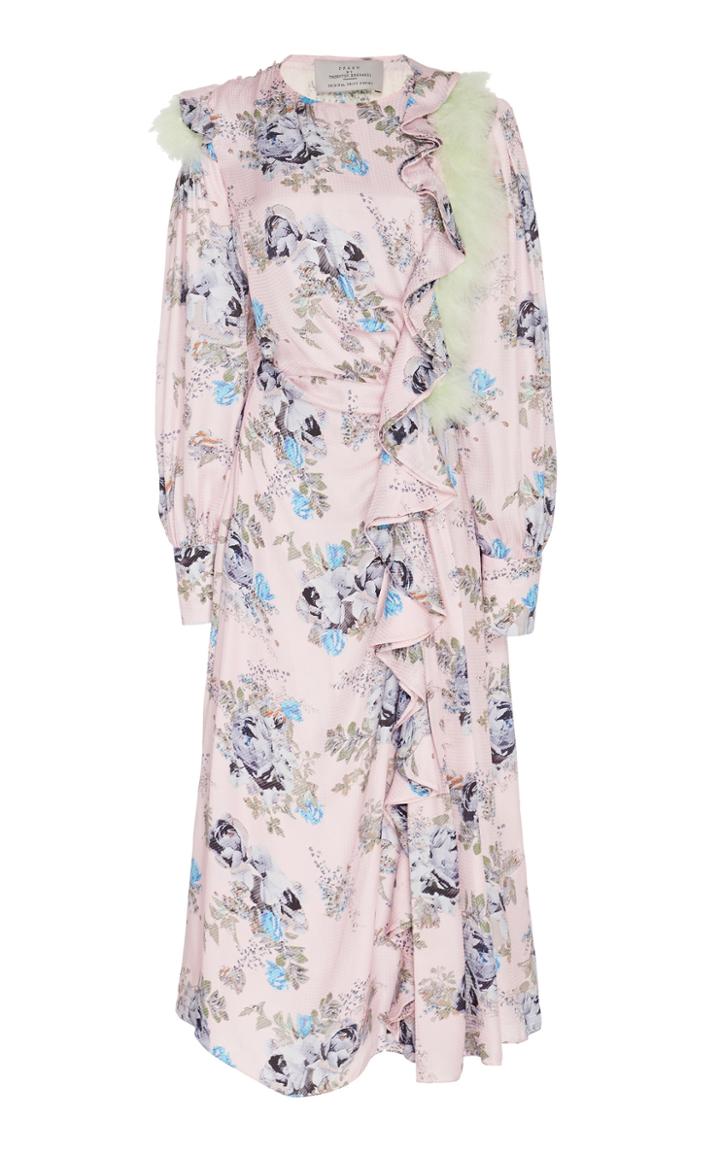 Preen By Thornton Bregazzi Nicola Feather Embellished Midi Dress
