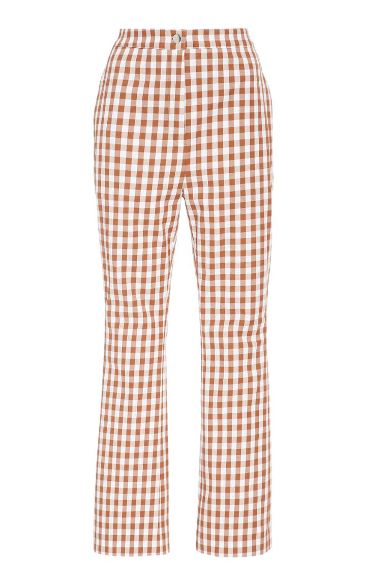Lein Natasha's Gingham Cropped Cotton-blend Pants