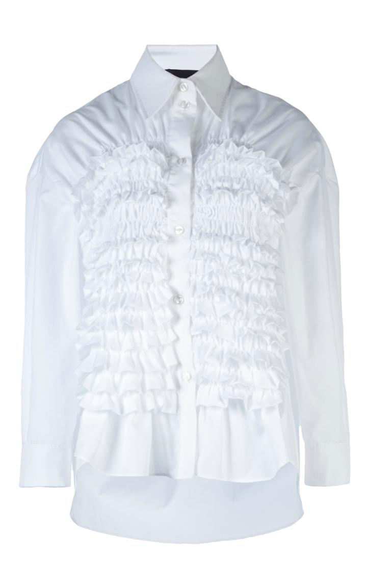 Simone Rocha Smocked Long Sleeve Shirt