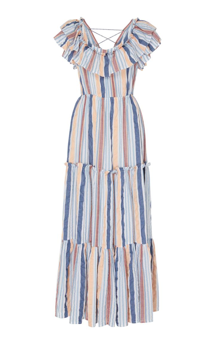 Ulla Johnson Verena Striped Cotton Maxi Dress