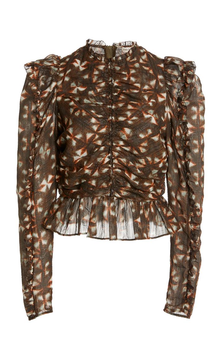 Moda Operandi Ulla Johnson Lara Silk-blend Peplum Top