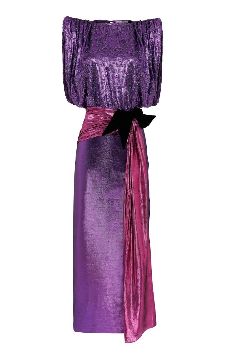Moda Operandi Raisa Vanessa Belted Taffeta Midi Dress