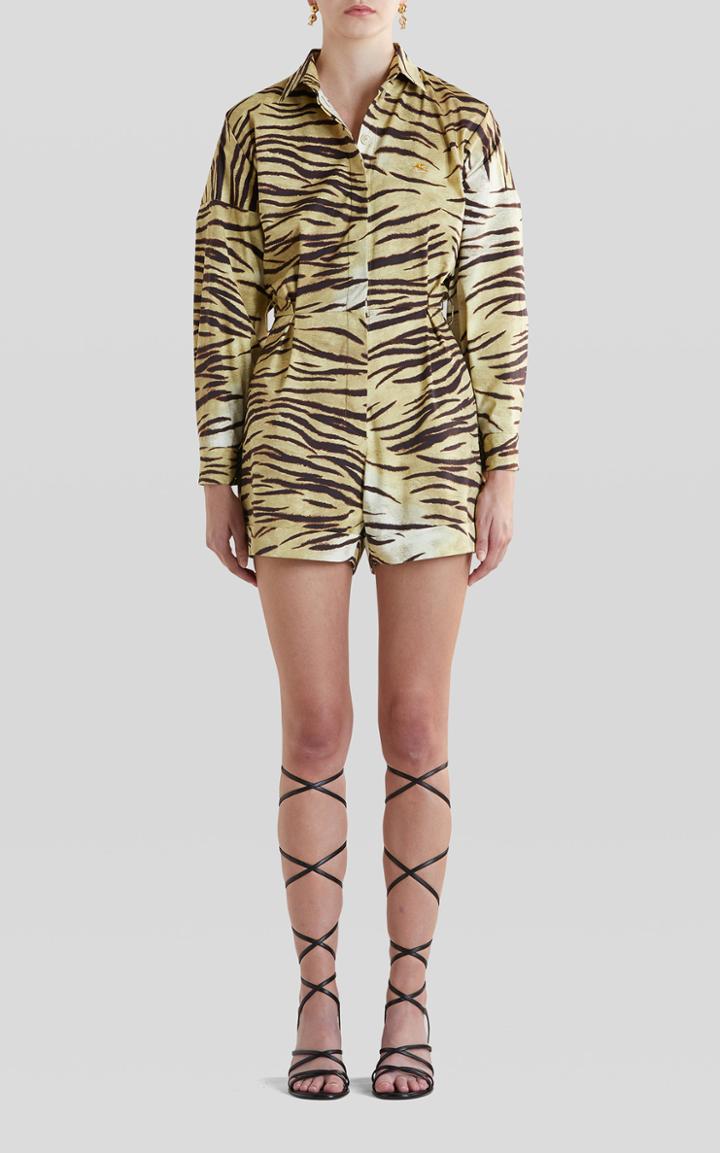 Moda Operandi Etro Animal Print Cotton-blend Romper