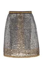 Elie Saab Metallic Embroidered Mini Skirt