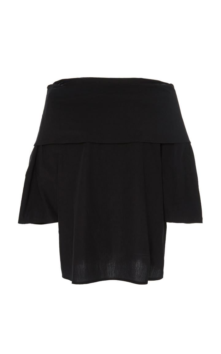 Paule Ka Cowl Neck Textured Cotton Top