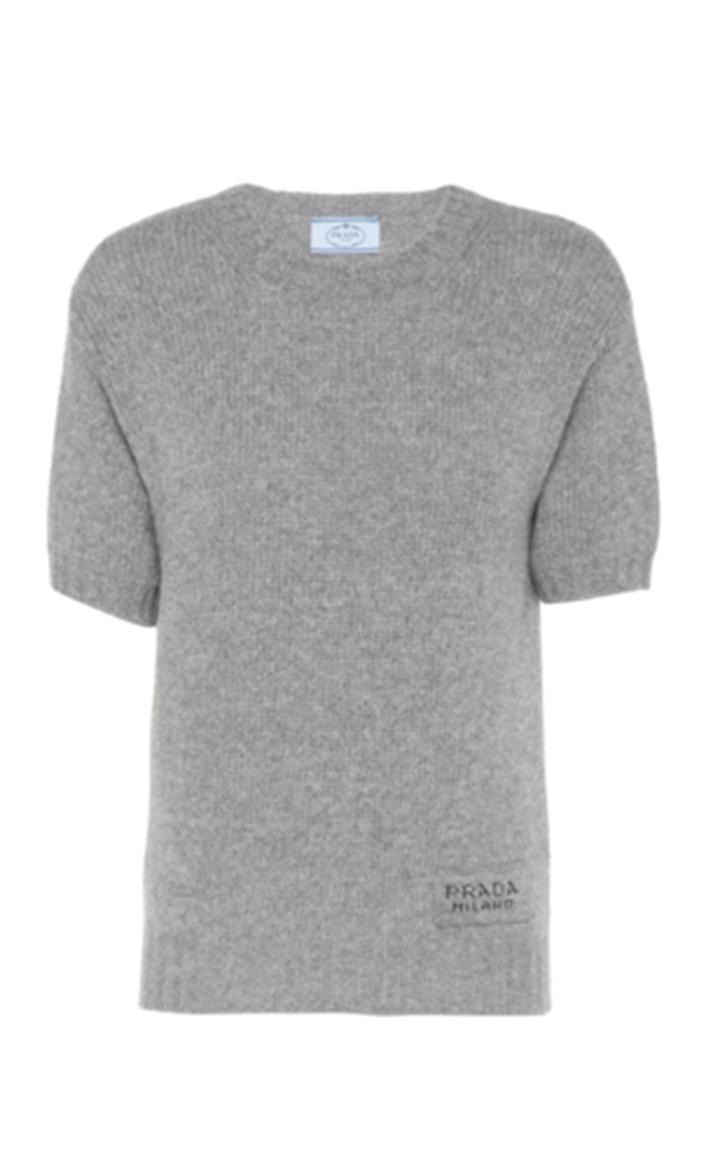 Moda Operandi Prada Wool-cashmere Knit Logo Tee